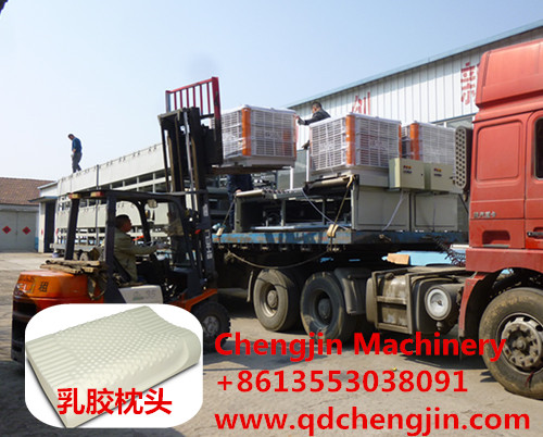乳膠發(fā)泡機(jī) 乳膠枕頭生產(chǎn)線發(fā)貨現(xiàn)場(chǎng)